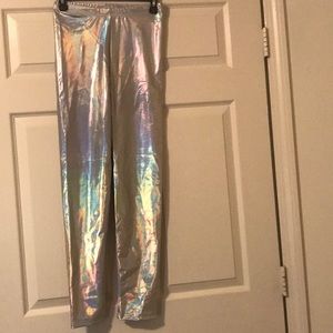 Silver Holographic Leggings